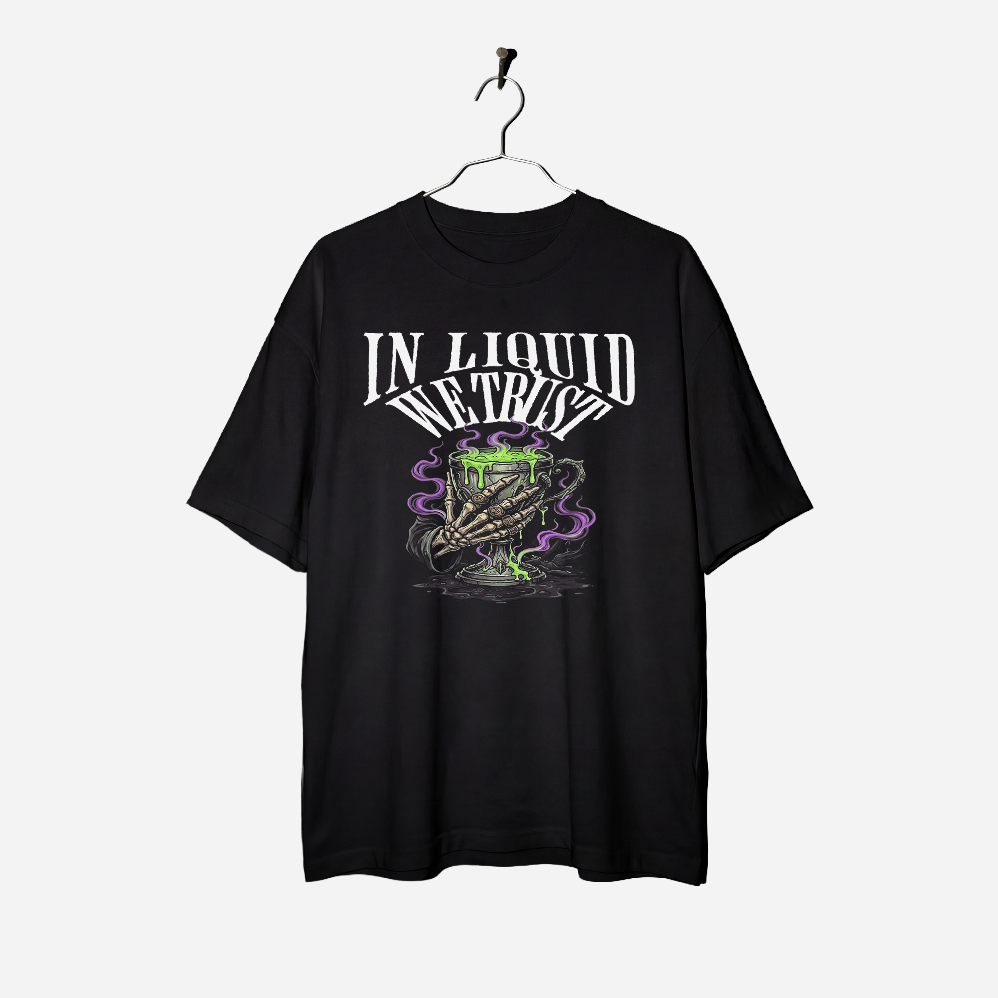 Camiseta Oversized In Liquid We Trust True Form - Heavyweight 240g Pump Cover Unissex