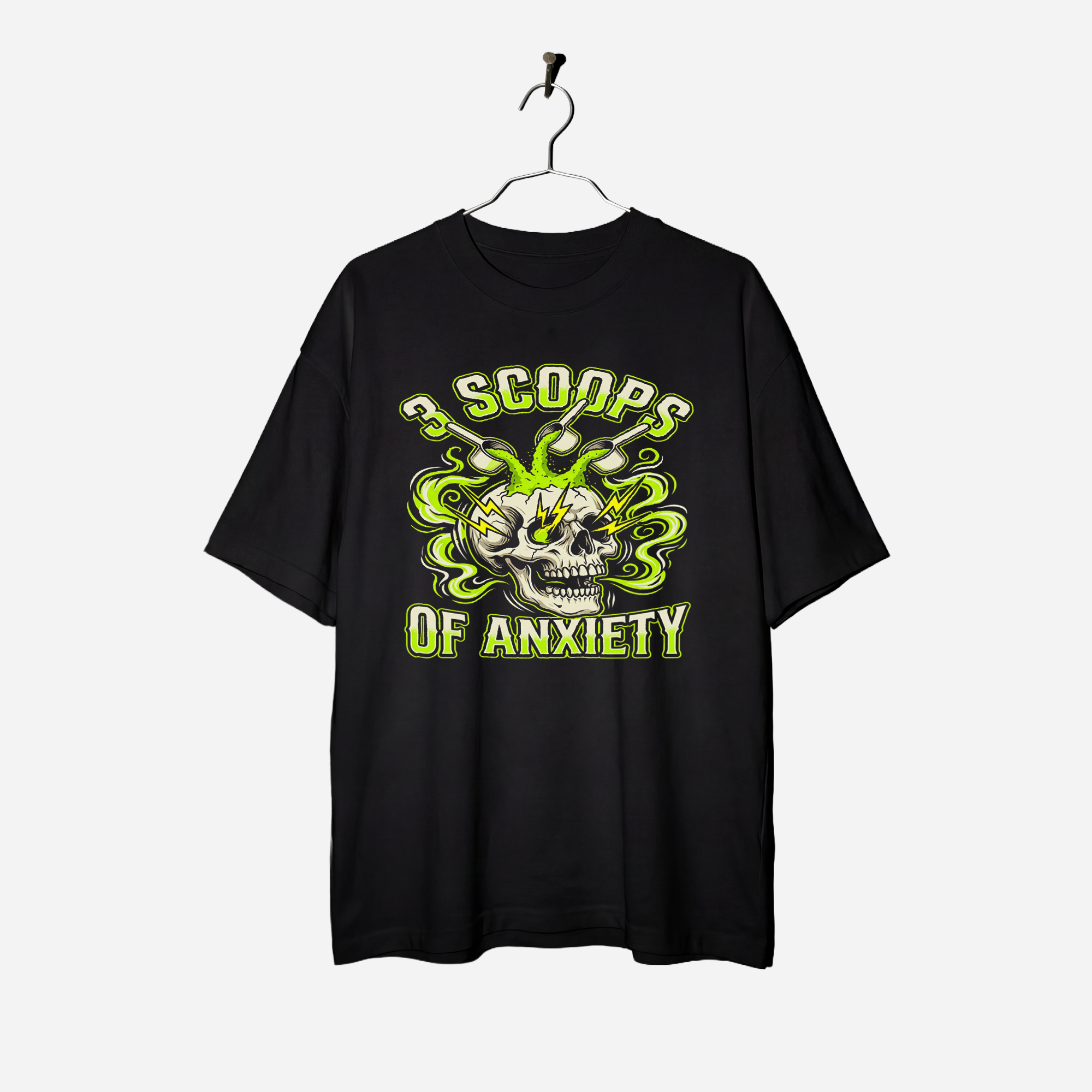 Camiseta Oversized Anxiety 3 Scoops True Form - Heavyweight 240g Pump Cover Unissex