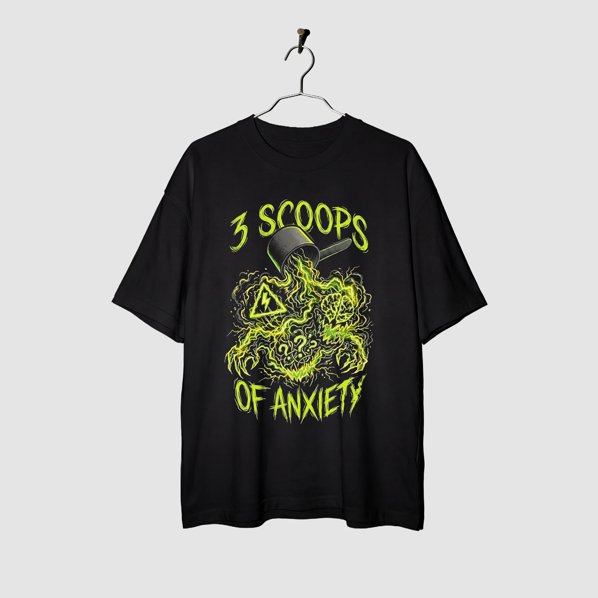 Camiseta Oversized Anxiety 3 Scoops True Form - Heavyweight 220g Pump Cover Masculina