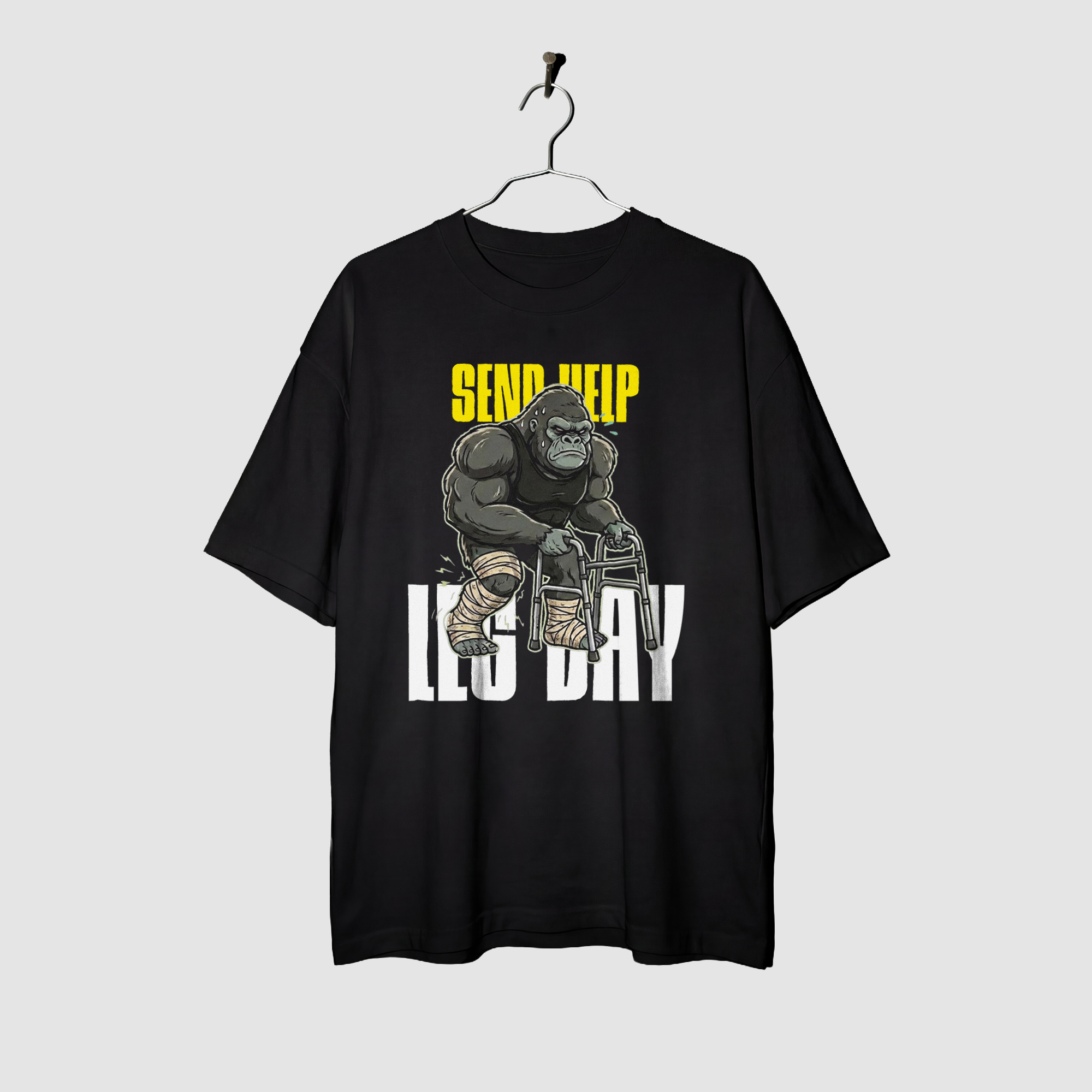 Camiseta Oversized Gorilla Send Help True Form - Heavyweight 220g Pump Cover Masculina
