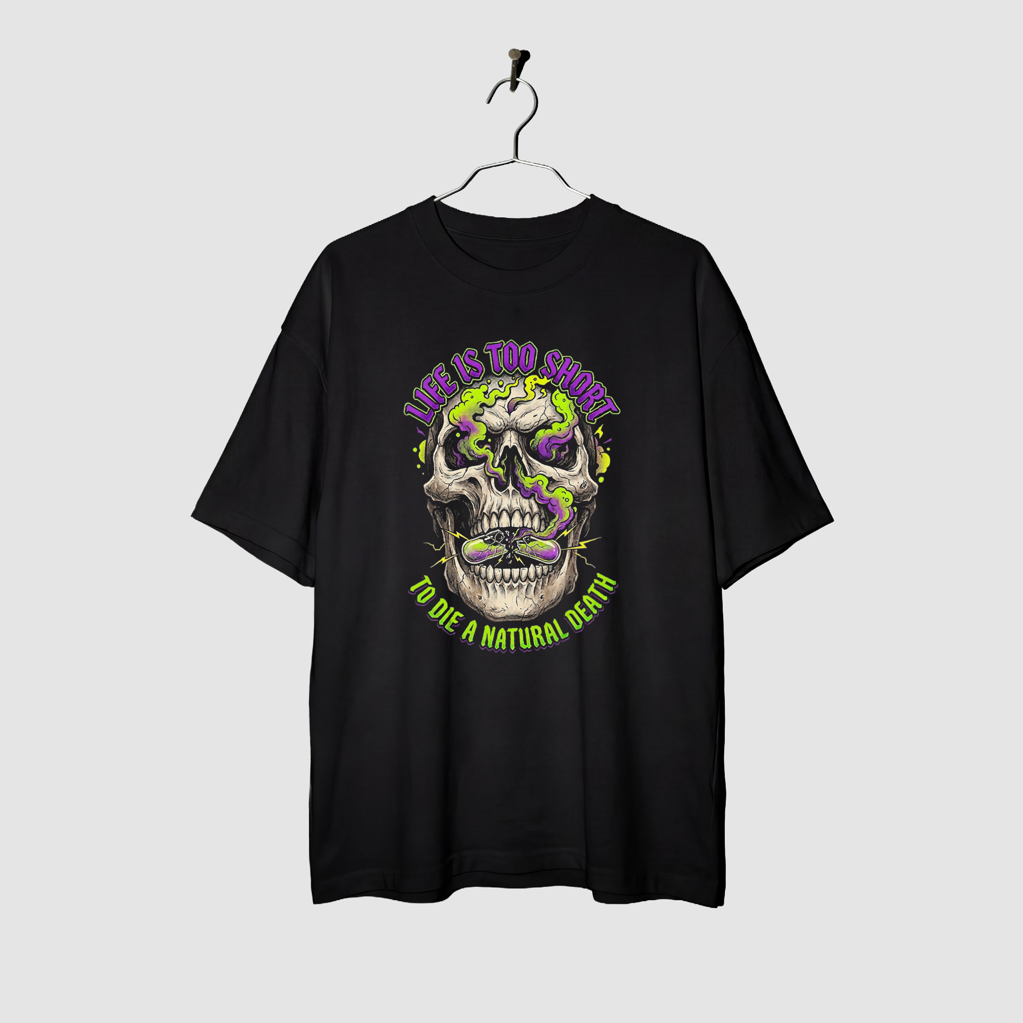Camiseta Oversized Natural Death True Form - Heavyweight 220g Pump Cover Masculina