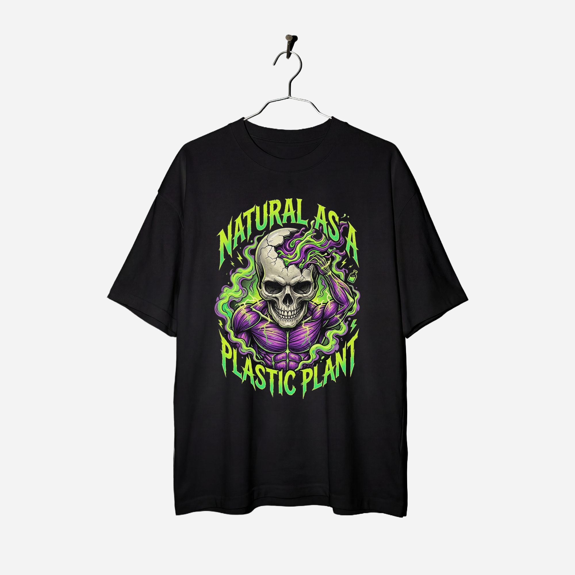 Camiseta Oversized Plant Natural True Form - Heavyweight 240g Pump Cover Unissex