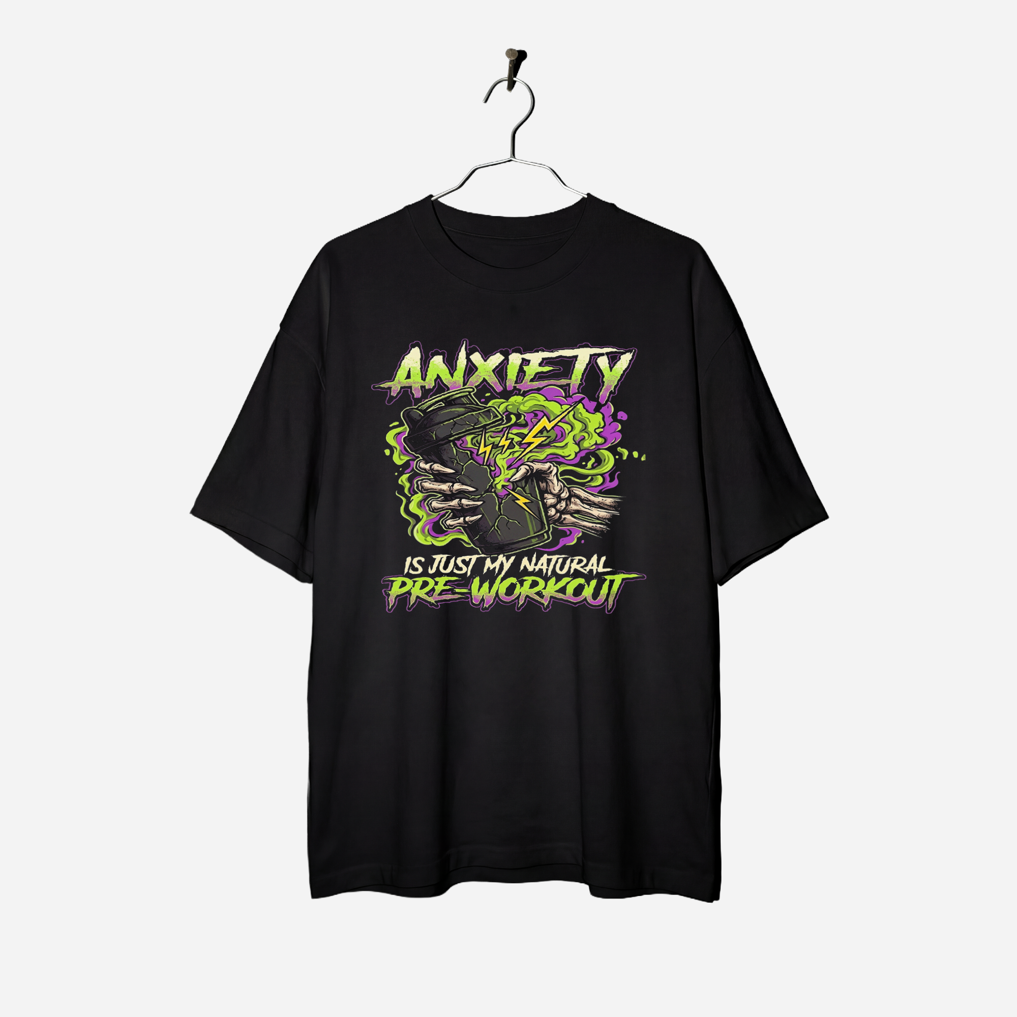 Camiseta Oversized Natural Pre-Workout True Form - Heavyweight 240g Pump Cover Unissex