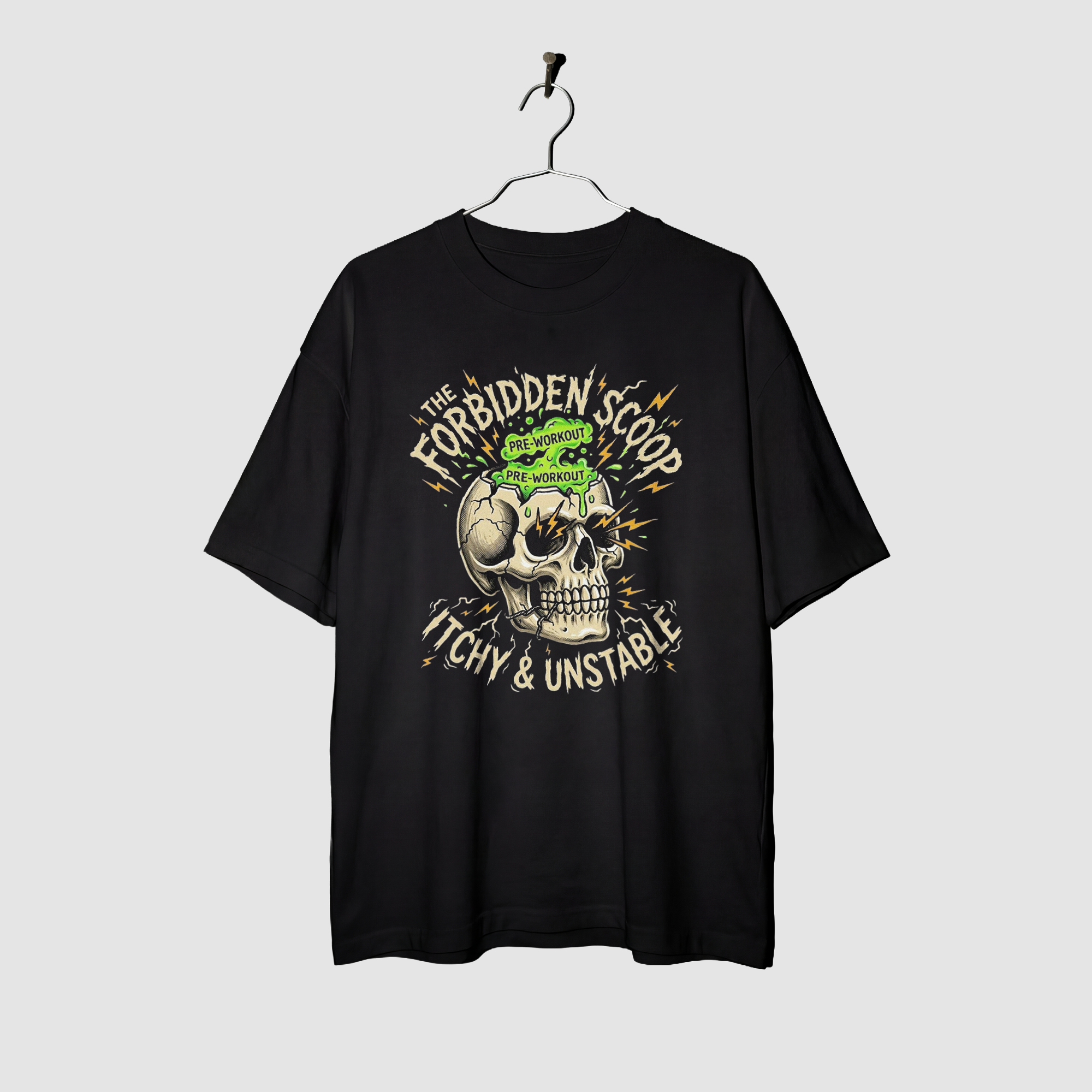 Camiseta Oversized Itchy & Unstable True Form - Heavyweight 220g Pump Cover Masculina