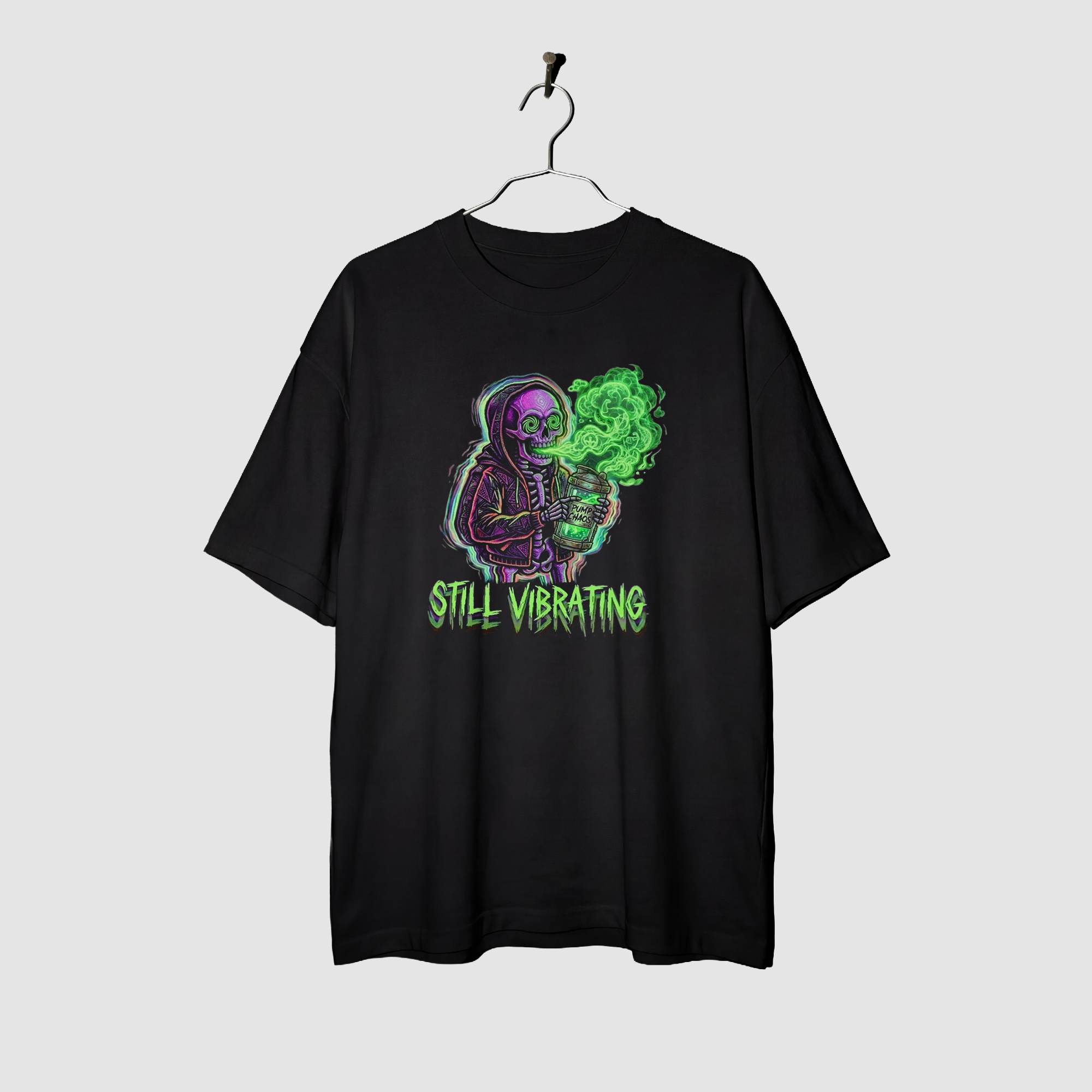 Camiseta Oversized Post-Chaos Frequency True Form - Heavyweight 220g Pump Cover Masculina