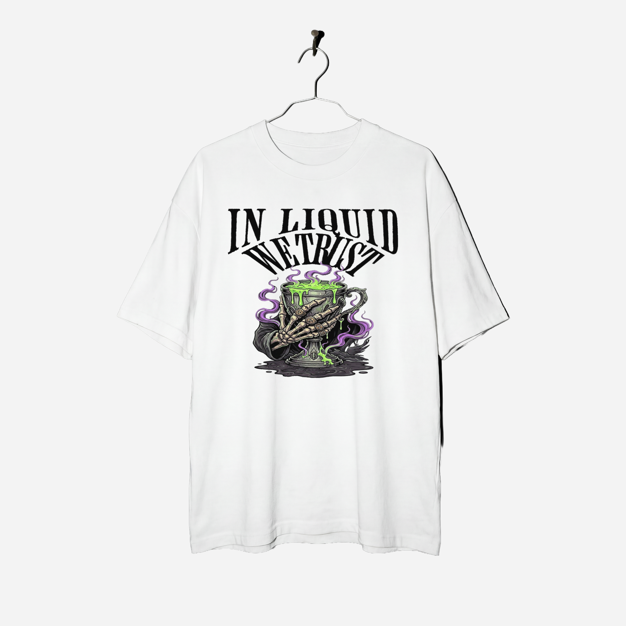 Camiseta Oversized In Liquid We Trust True Form - Heavyweight 240g Pump Cover Unissex