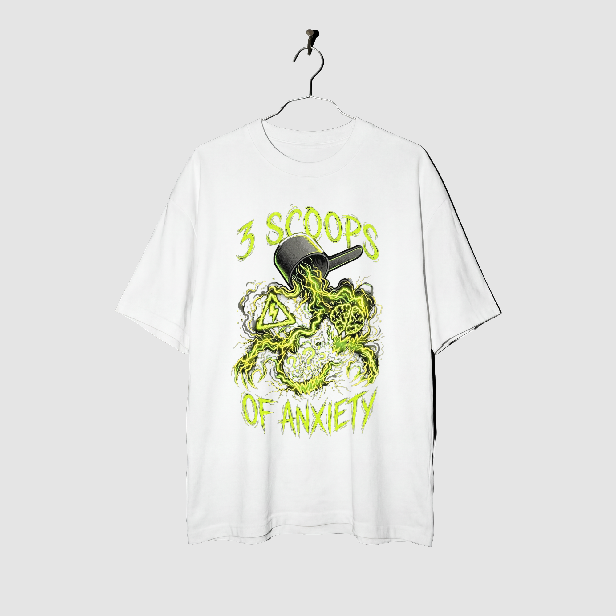 Camiseta Oversized Anxiety 3 Scoops True Form - Heavyweight 220g Pump Cover Masculina