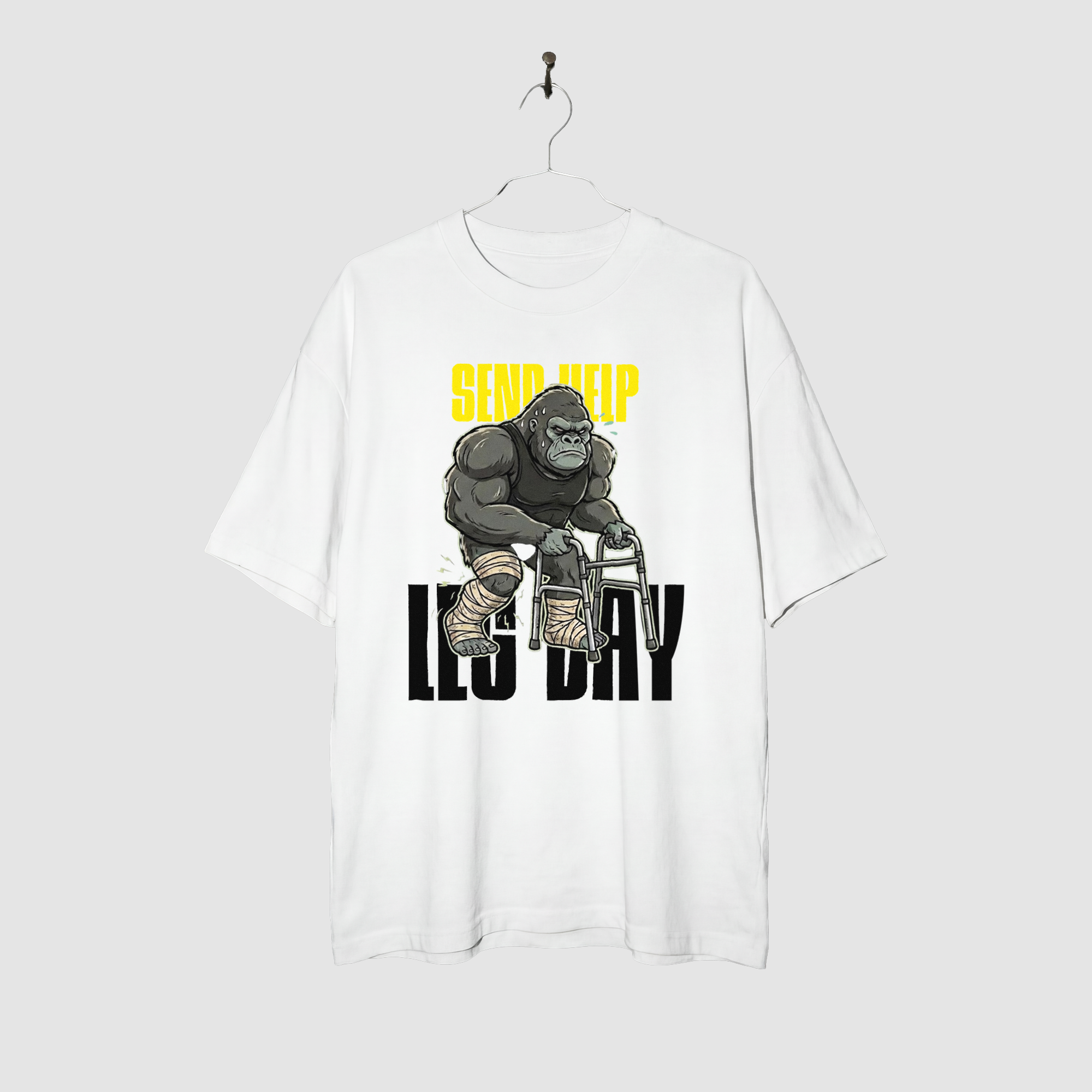 Camiseta Oversized Gorilla Send Help True Form - Heavyweight 220g Pump Cover Masculina