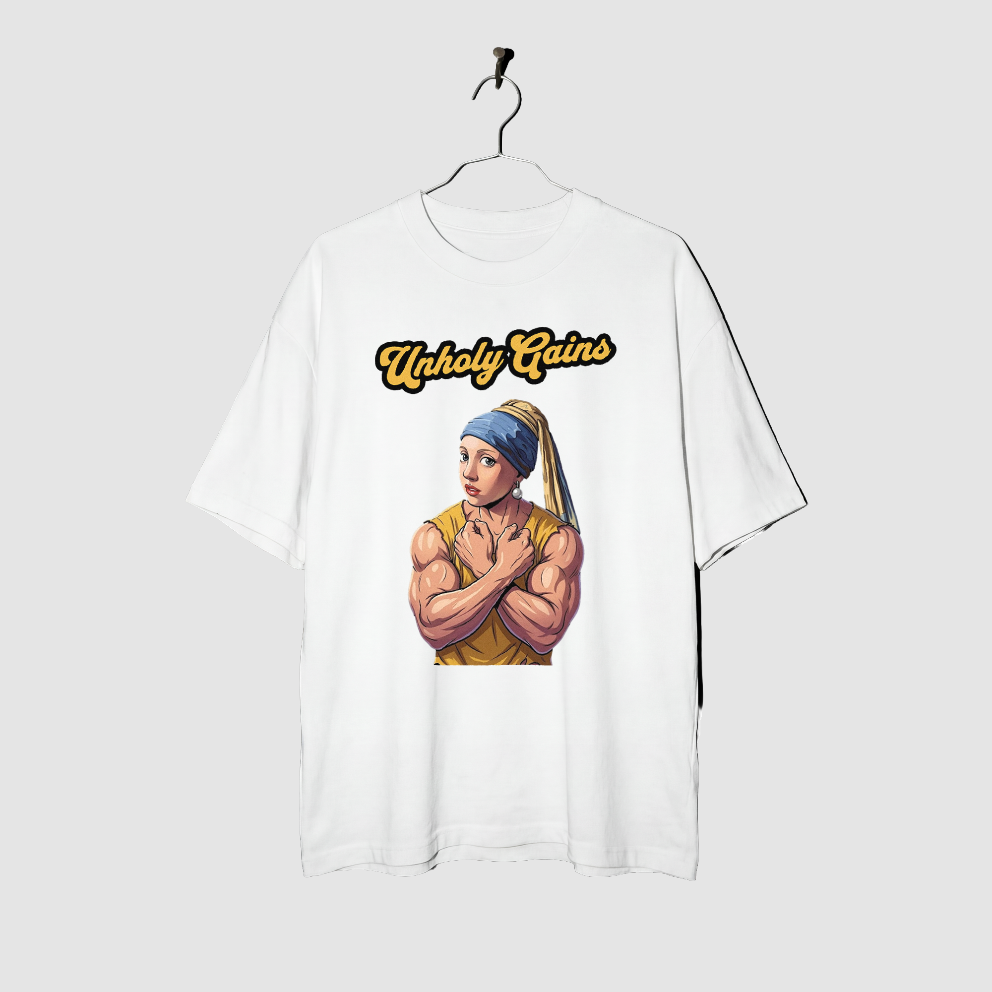 Camiseta Oversized Profane Unholy Gains True Form - Heavyweight 220g Pump Cover Masculina