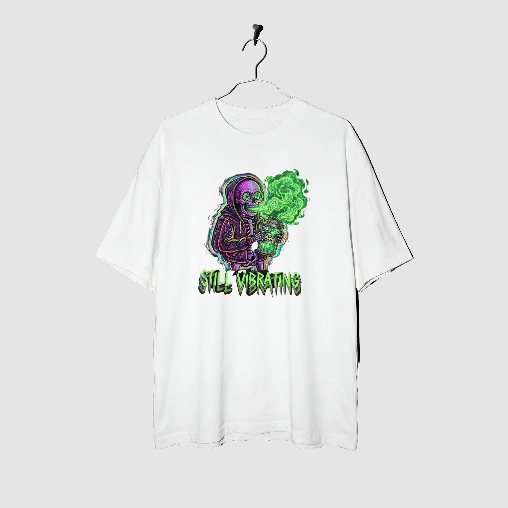 Camiseta Oversized Post-Chaos Frequency True Form - Heavyweight 220g Pump Cover Masculina