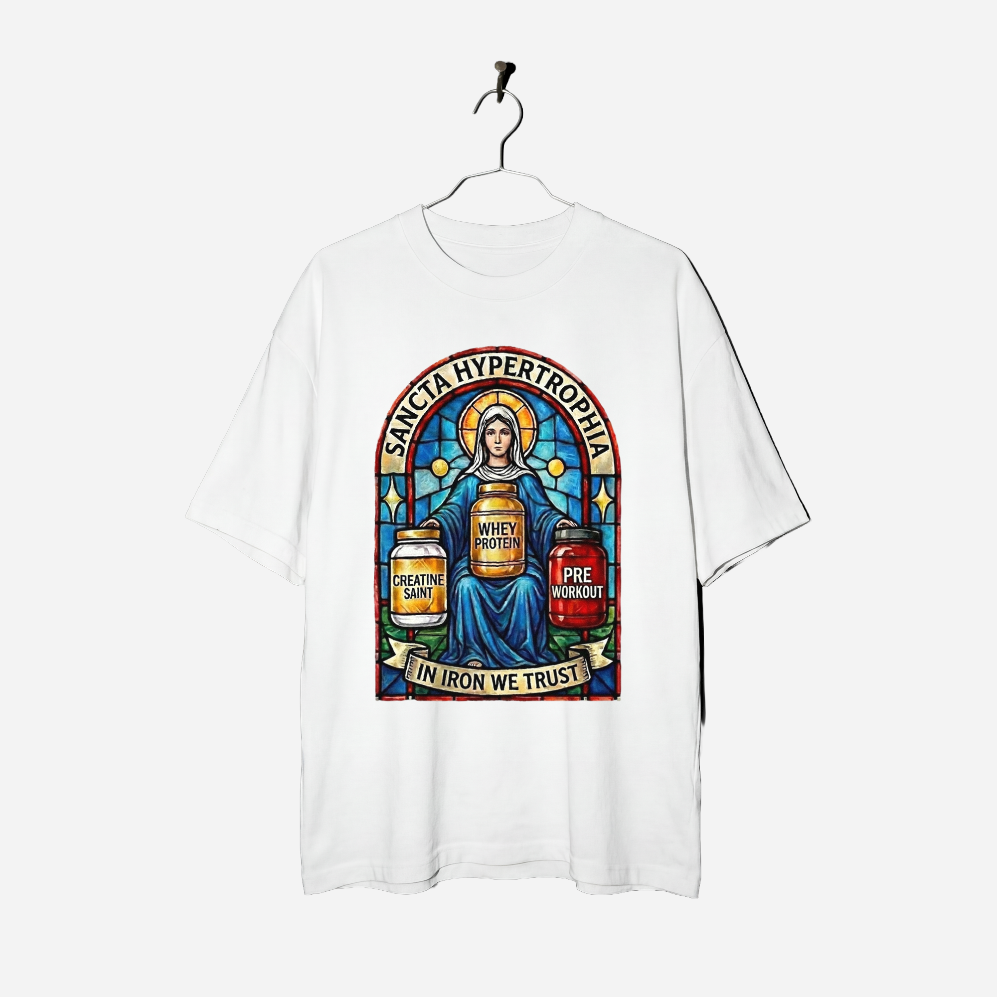 Camiseta Oversized Sancta Hypertrophy True Form - Heavyweight 240g Pump Cover Unissex