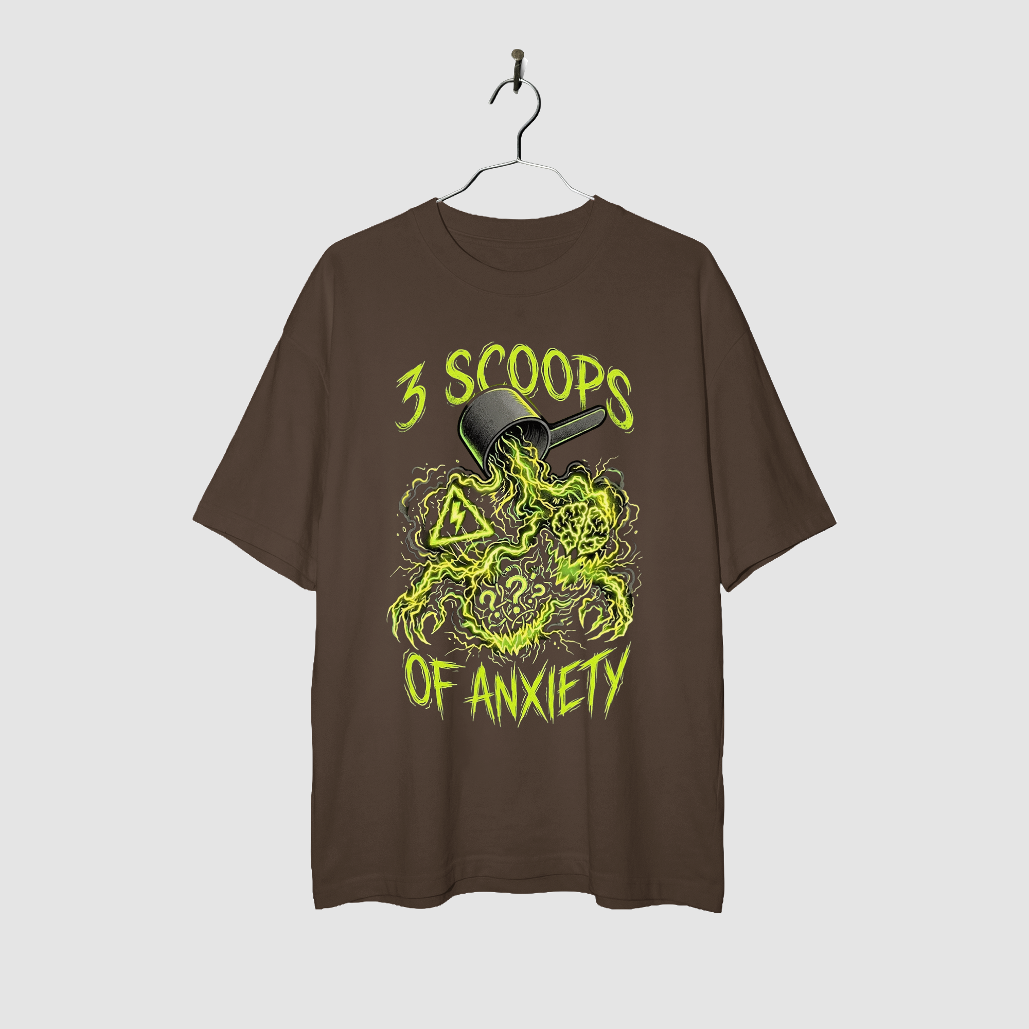 Camiseta Oversized Anxiety 3 Scoops True Form - Heavyweight 220g Pump Cover Masculina