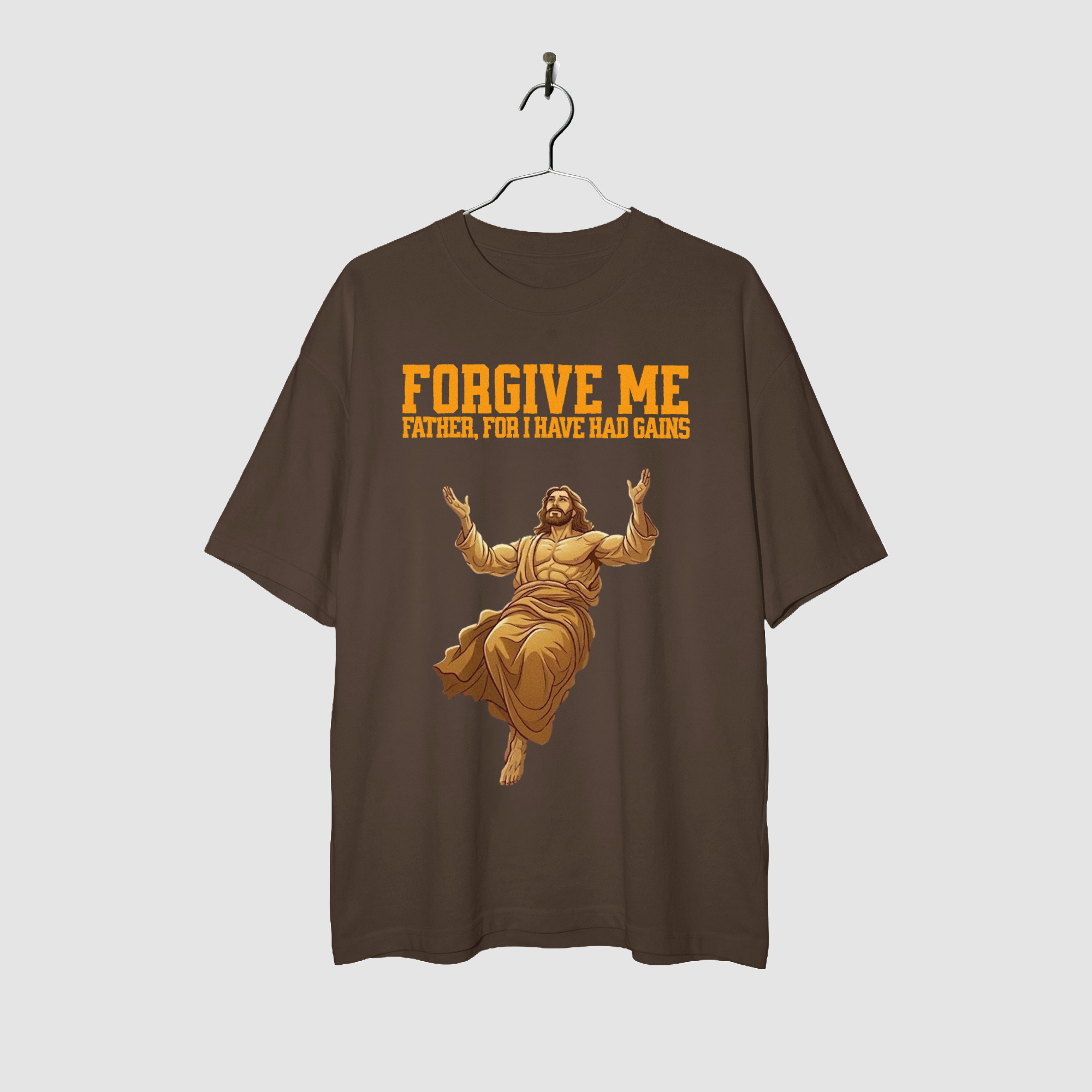 Camiseta Oversized Forgive Me Gains True Form - Heavyweight 220g Pump Cover Masculina