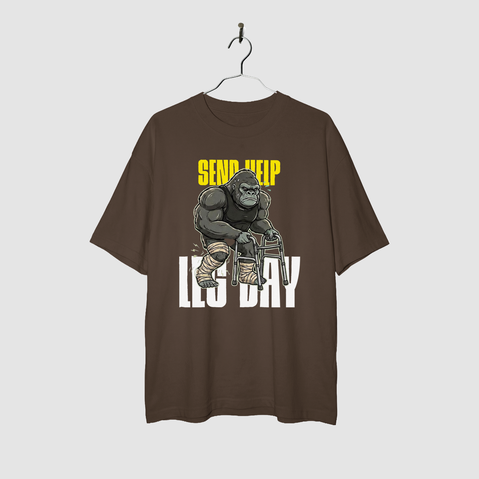 Camiseta Oversized Gorilla Send Help True Form - Heavyweight 220g Pump Cover Masculina
