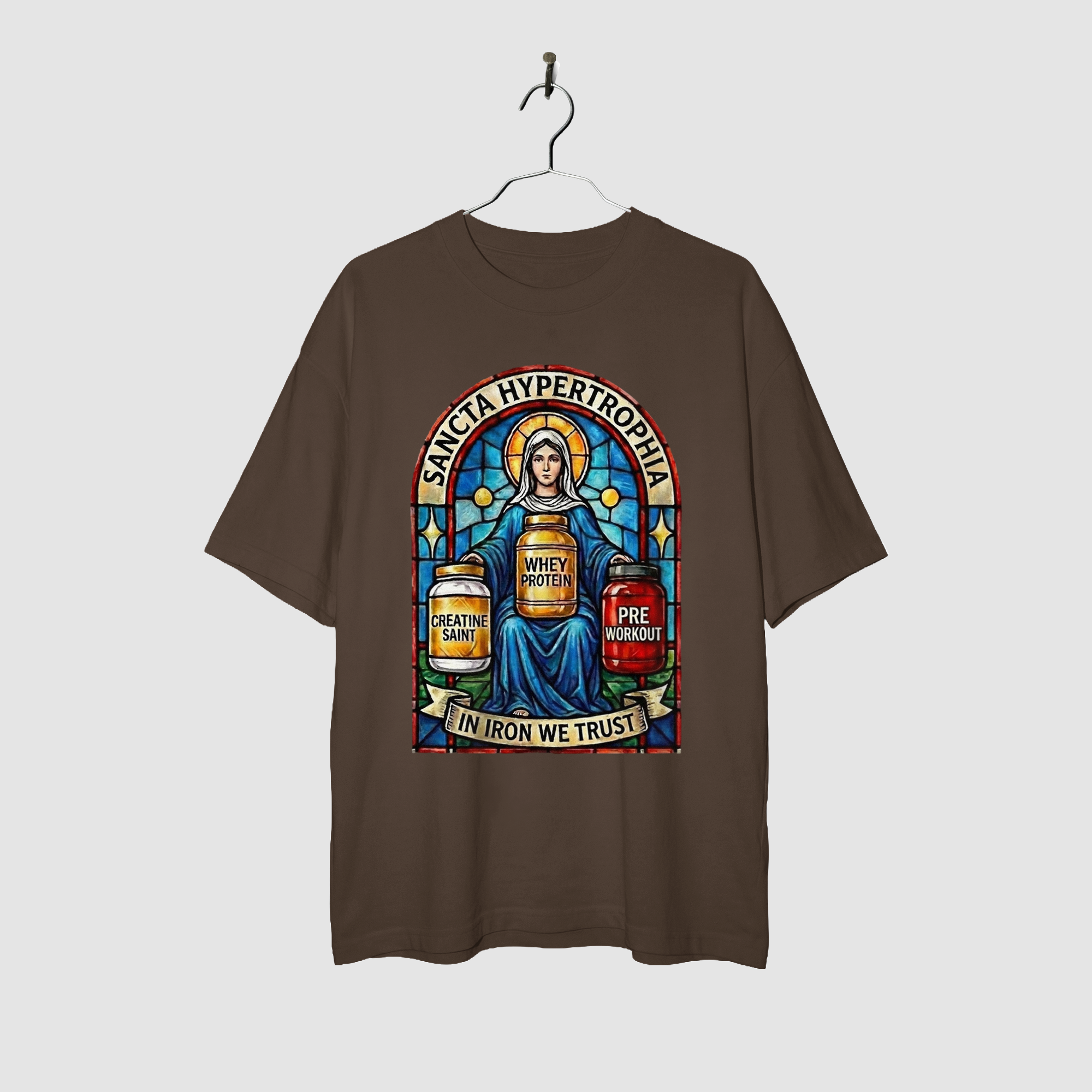Camiseta Oversized Glass Sancta Hypertrophy True Form - Heavyweight 220g Pump Cover Masculina