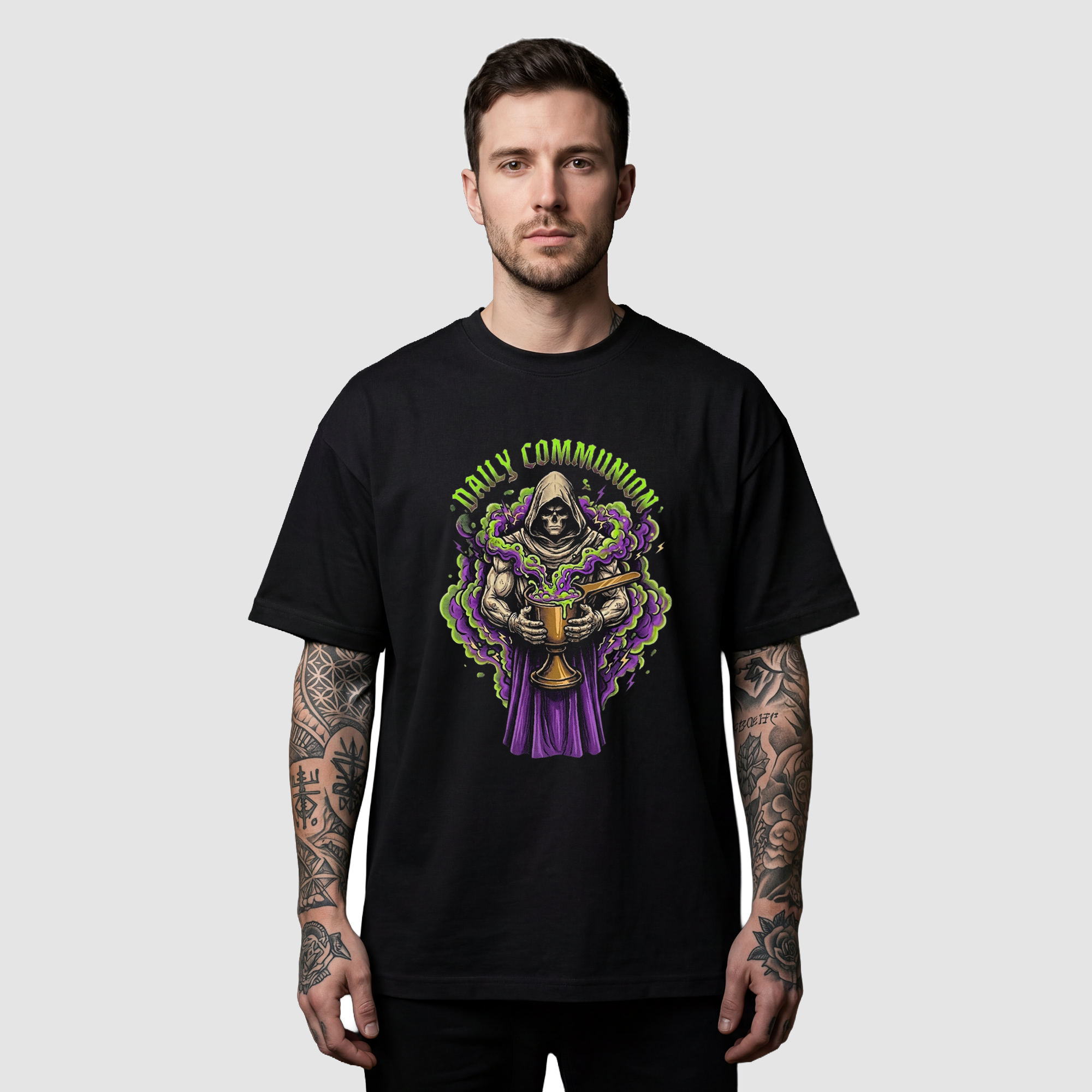 Camiseta Oversized Daily Communion True Form - Heavyweight 220g Pump Cover Masculina