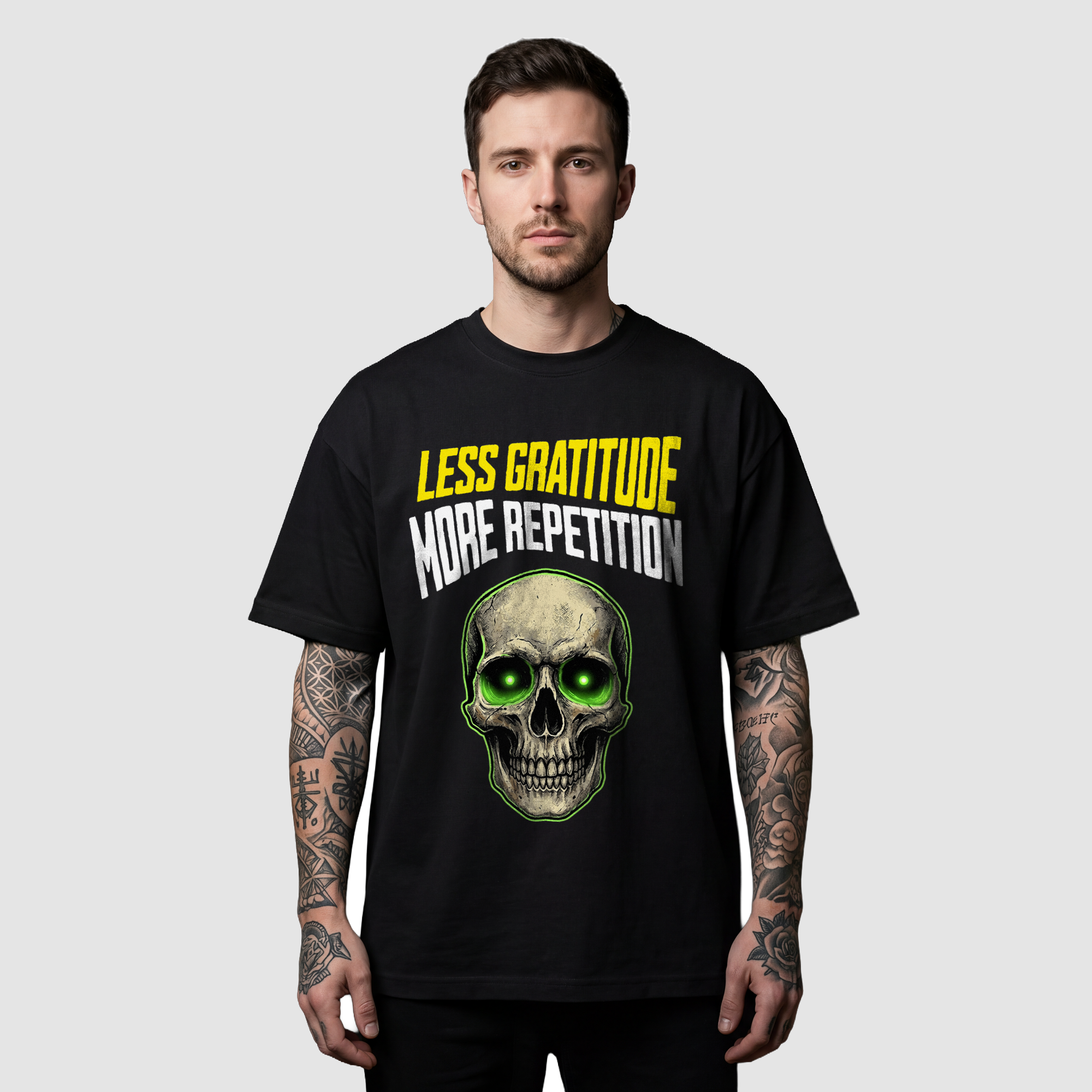 Camiseta Oversized Less Gratitude True Form - Heavyweight 220g Pump Cover Masculina