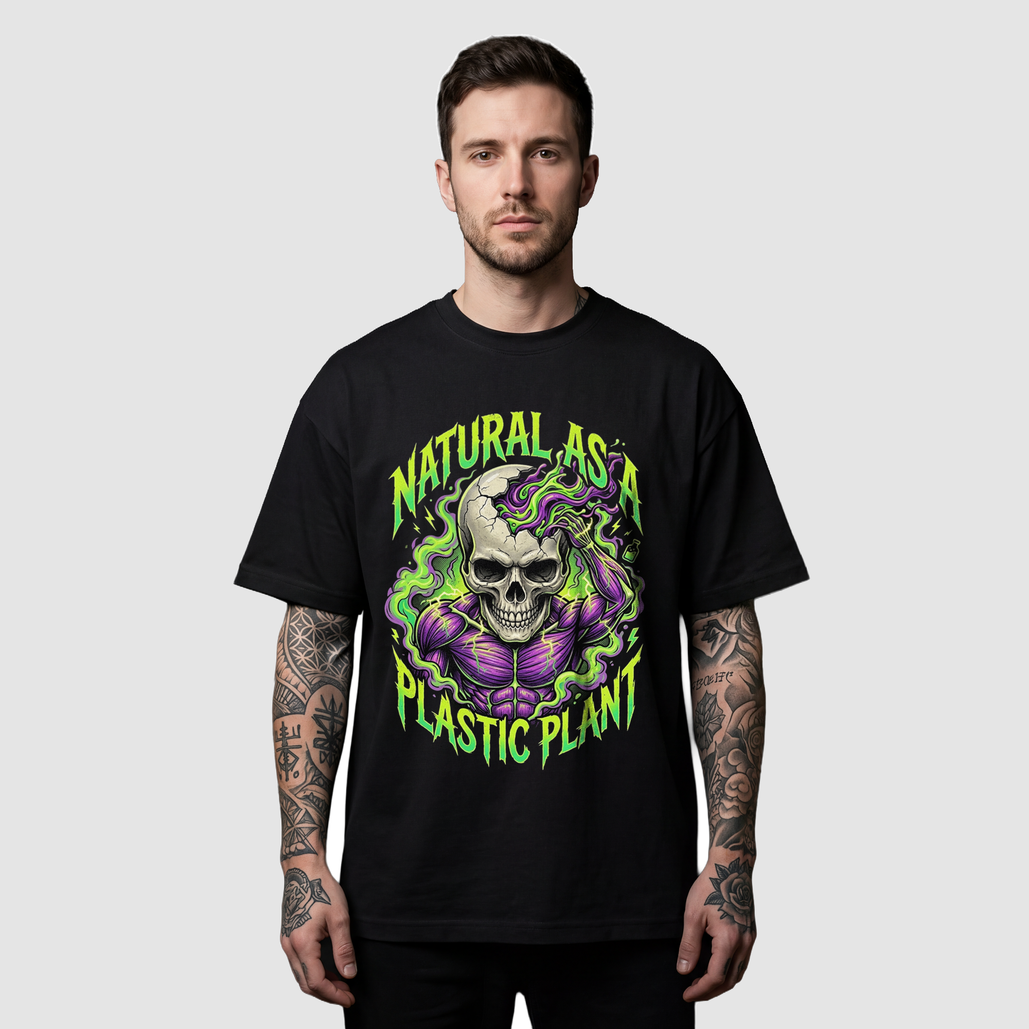 Camiseta Oversized Plant Natural True Form - Heavyweight 220g Pump Cover Masculina