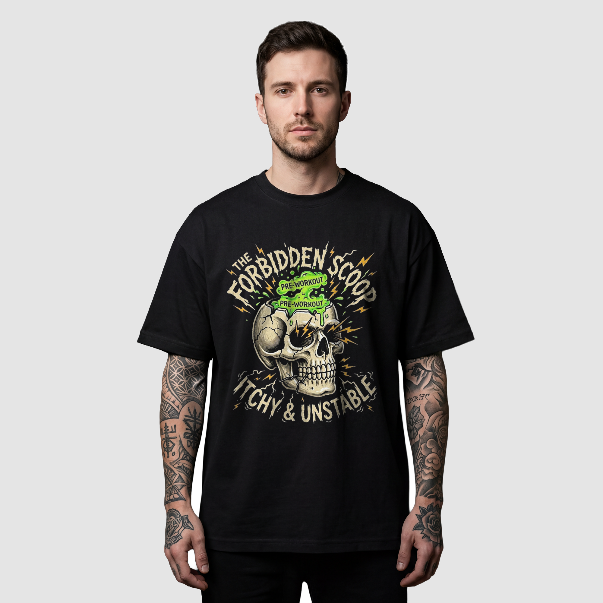 Camiseta Oversized Itchy & Unstable True Form - Heavyweight 220g Pump Cover Masculina
