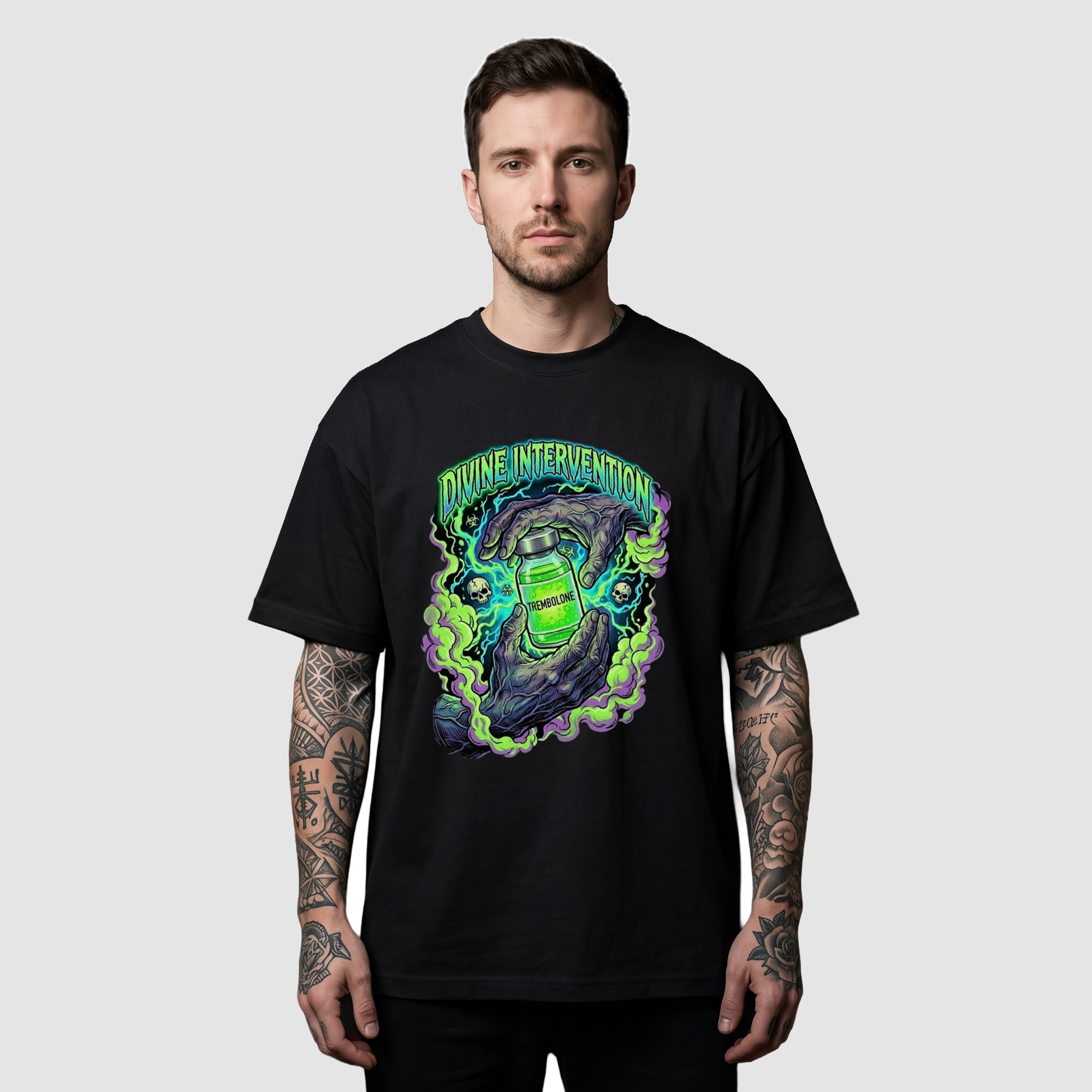 Camiseta Oversized Divine Intervention True Form - Heavyweight 220g Pump Cover Masculina