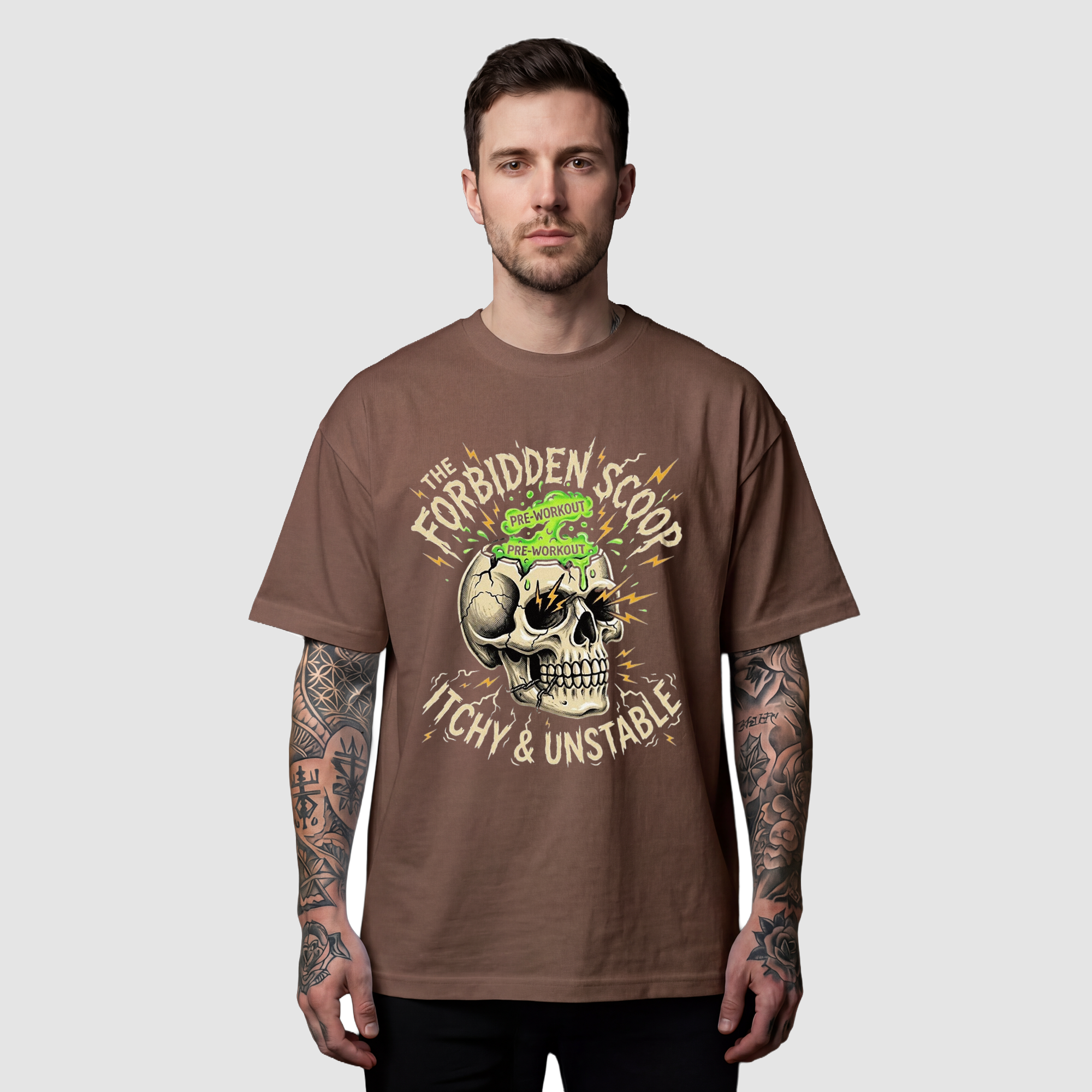 Camiseta Oversized Itchy & Unstable True Form - Heavyweight 220g Pump Cover Masculina