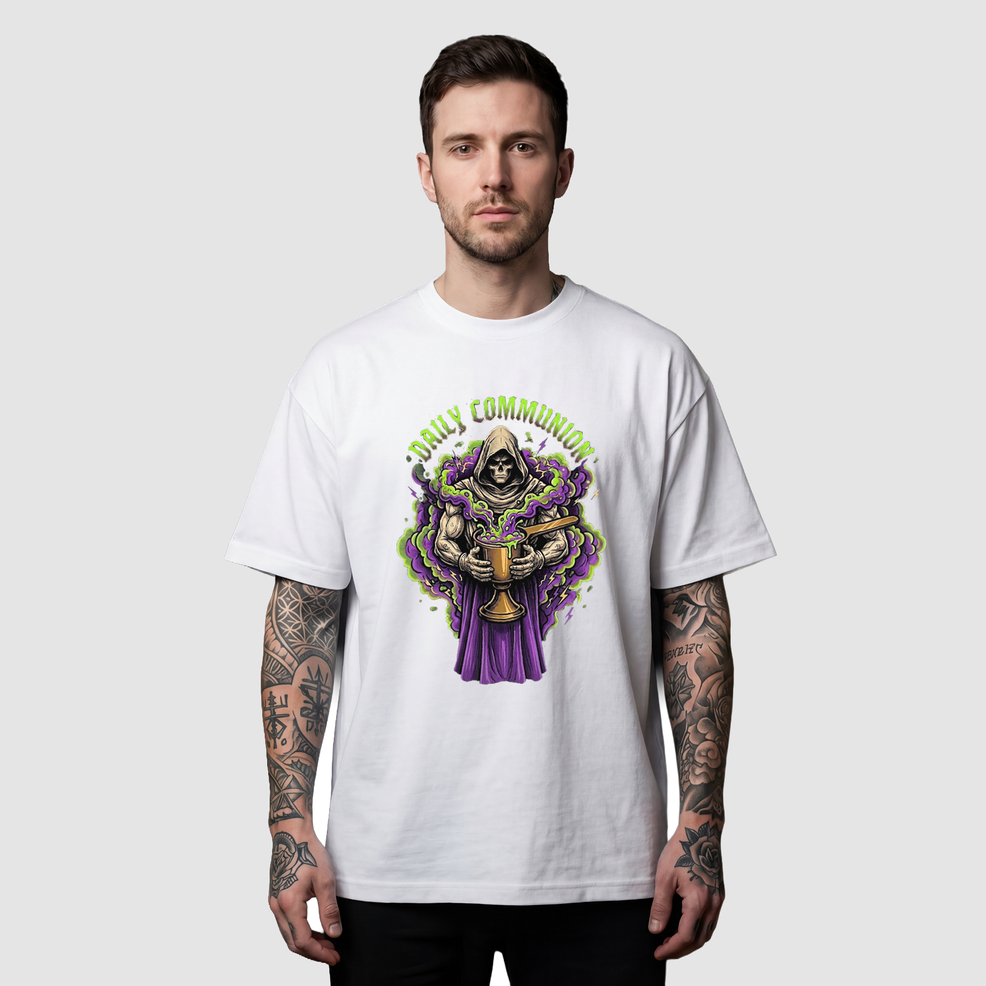 Camiseta Oversized Daily Communion True Form - Heavyweight 220g Pump Cover Masculina
