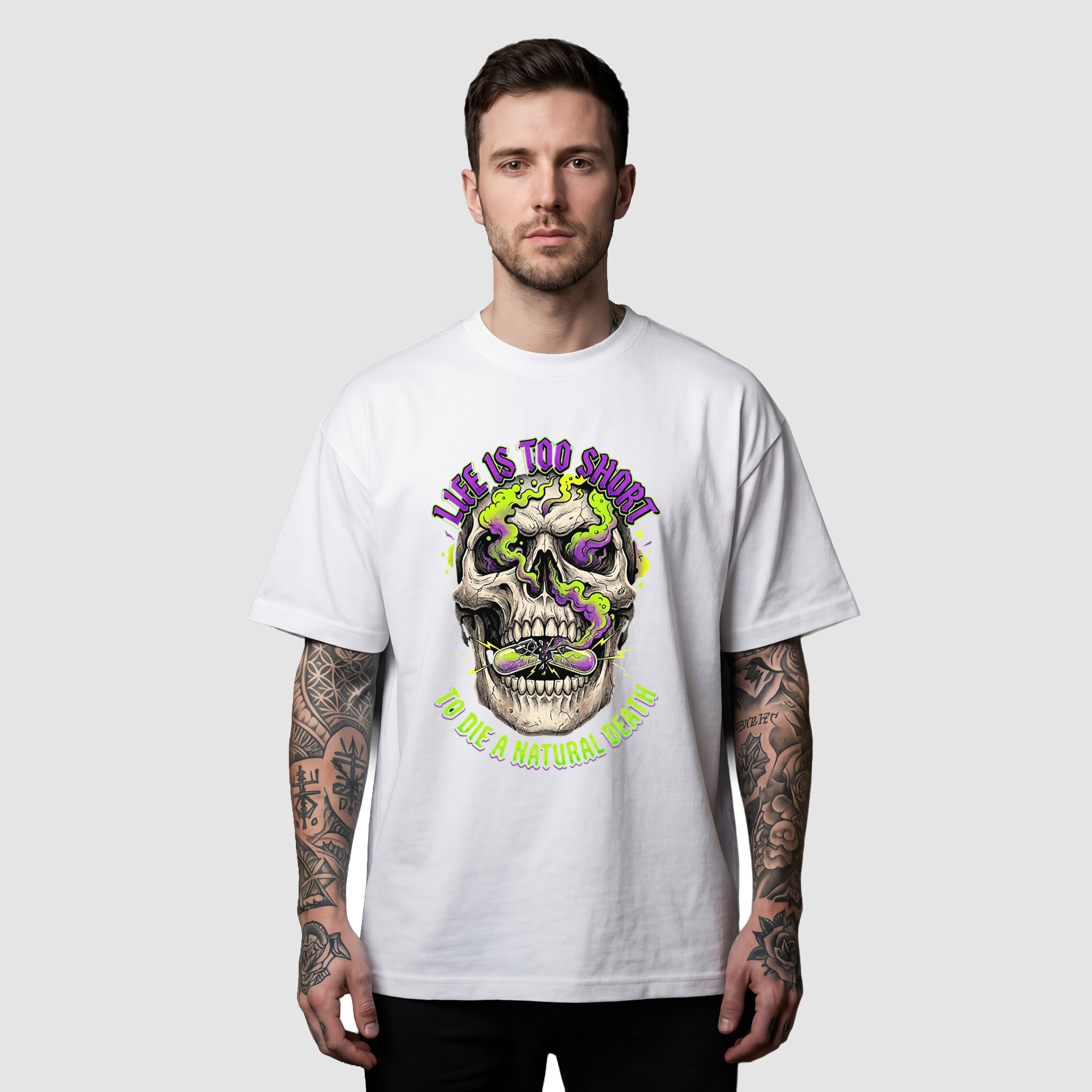 Camiseta Oversized Natural Death True Form - Heavyweight 220g Pump Cover Masculina