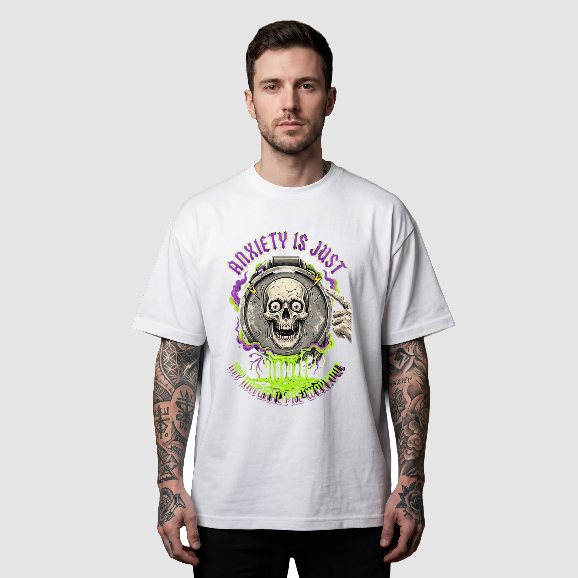 Camiseta Oversized Natural Pre-Workout True Form - Heavyweight 220g Pump Cover Masculina