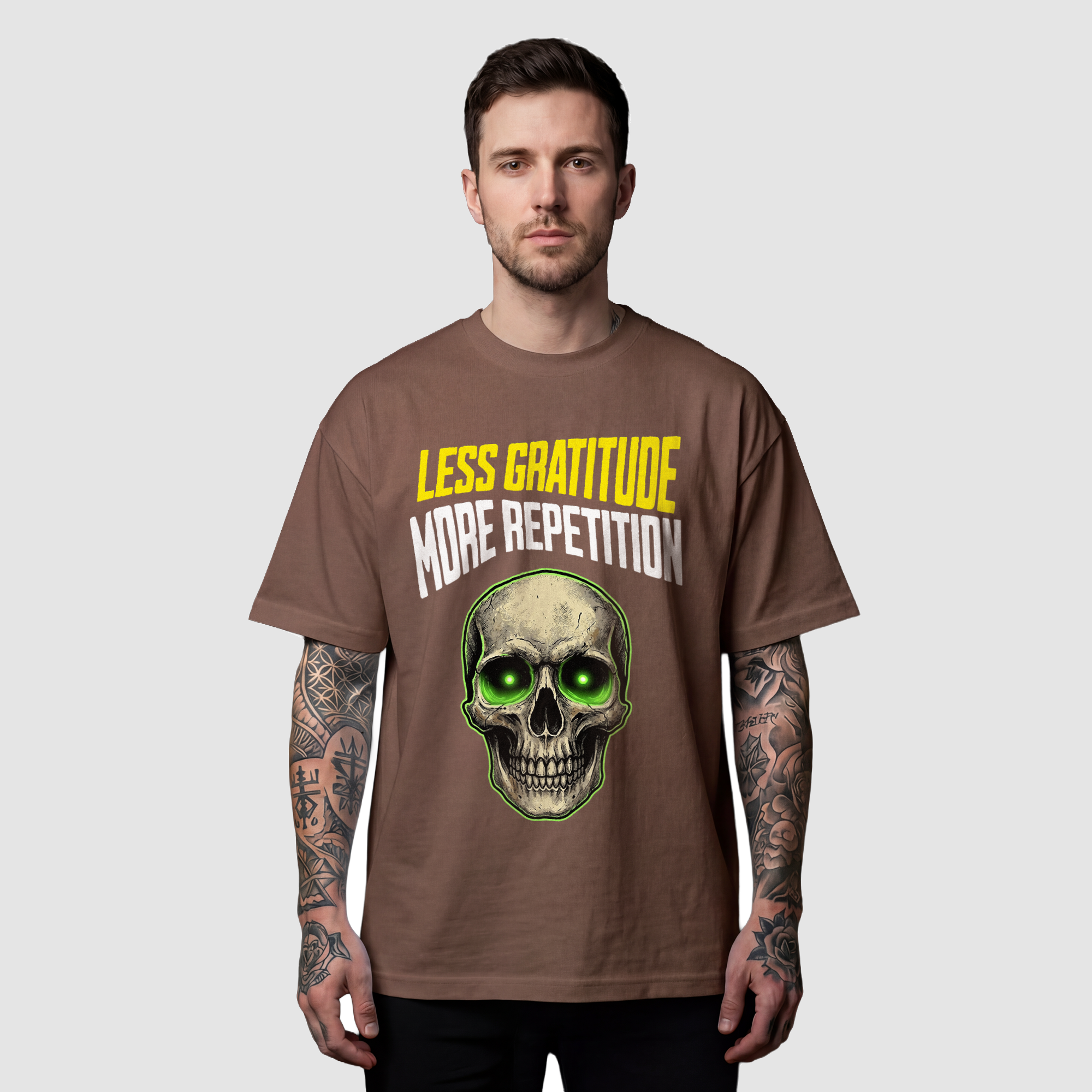 Camiseta Oversized Less Gratitude True Form - Heavyweight 220g Pump Cover Masculina