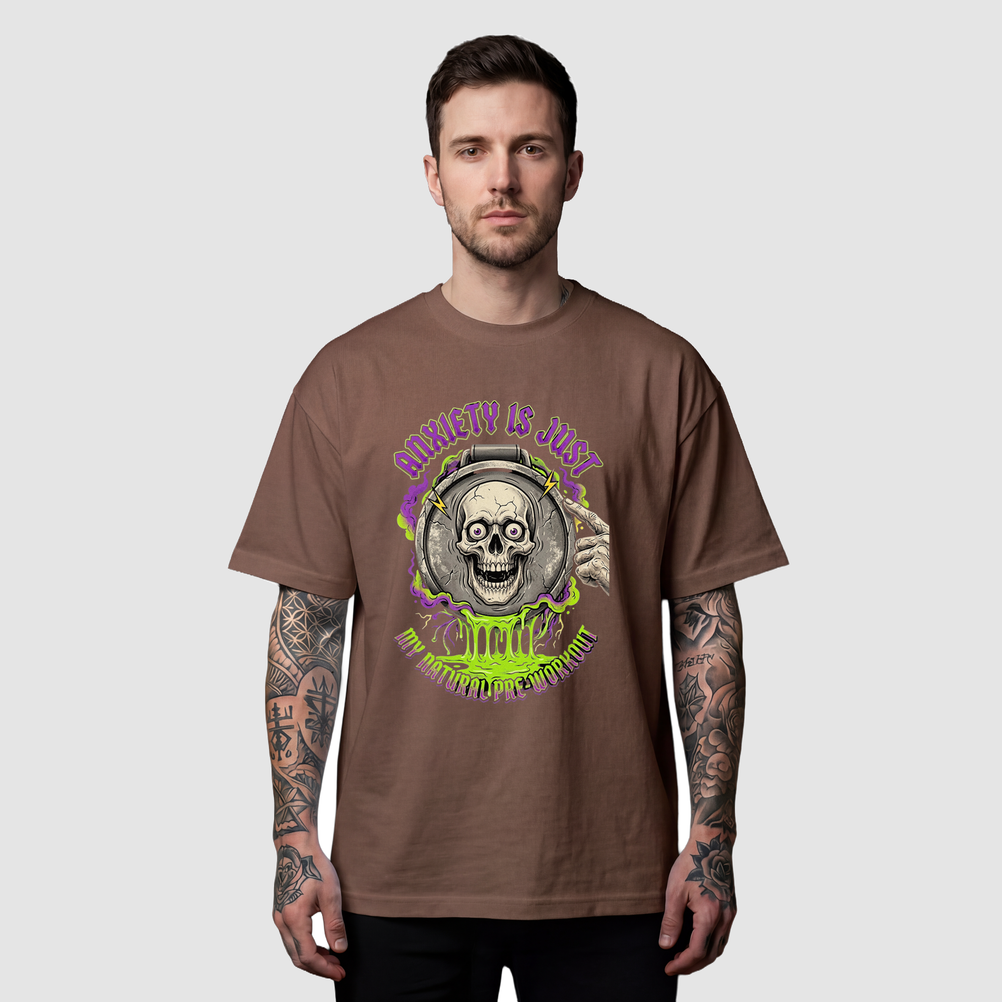 Camiseta Oversized Natural Pre-Workout True Form - Heavyweight 220g Pump Cover Masculina