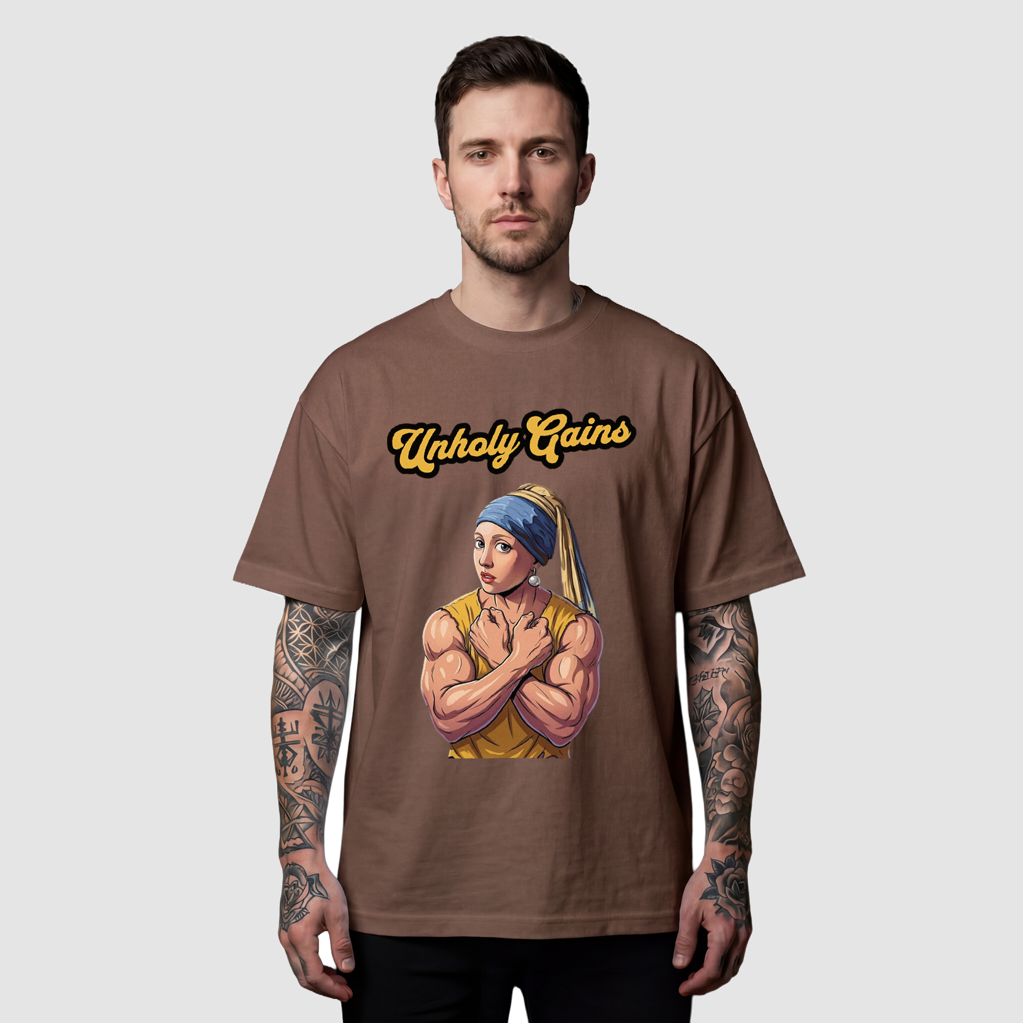 Camiseta Oversized Profane Unholy Gains True Form - Heavyweight 220g Pump Cover Masculina